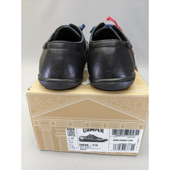 Camper Peu Cami Black 20848-218 Lace Up Nubuck Shoes Women’s US Size 5 - Picture 6 of 9